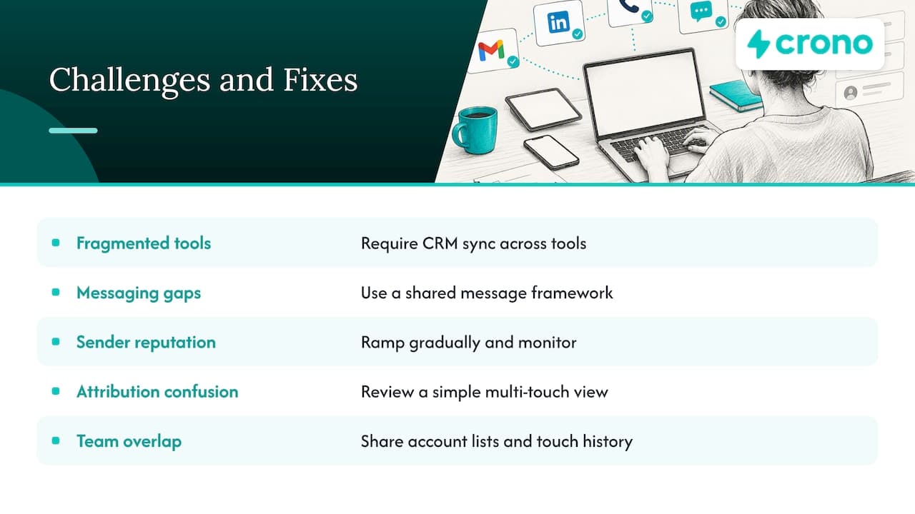 Common challenges in executing multichannel outreach — overview diagram