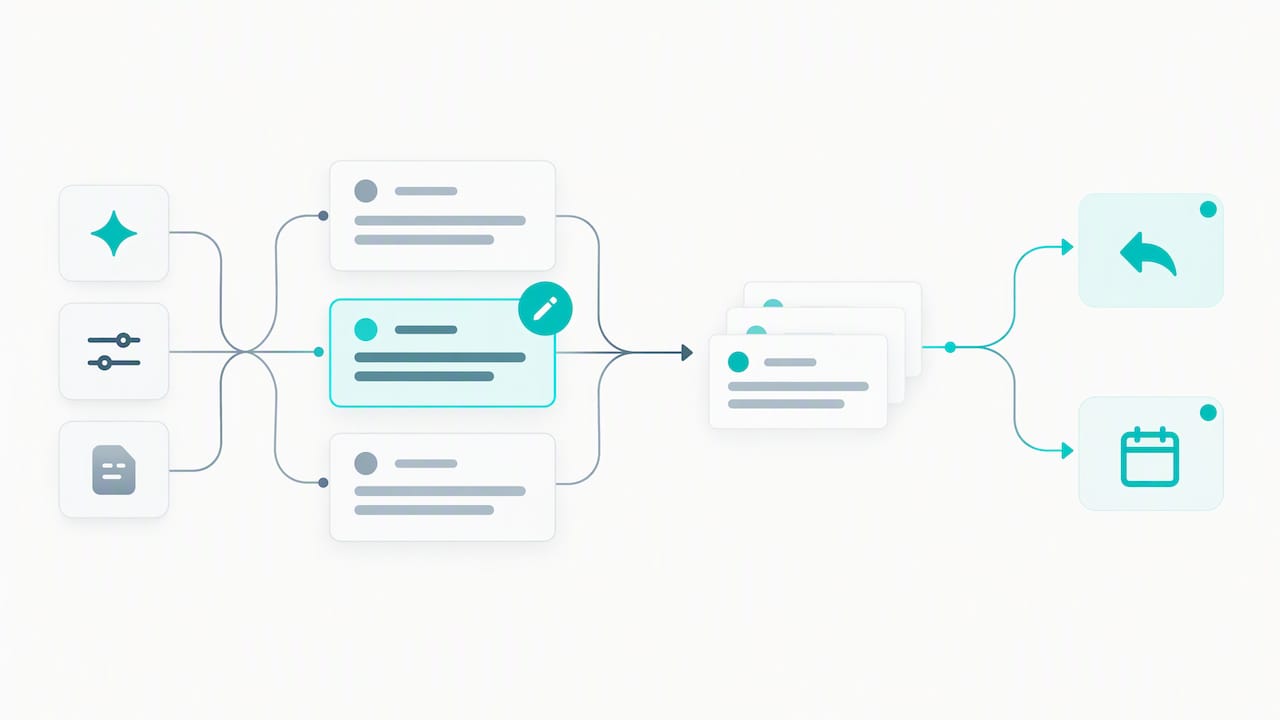 Email draft variants narrowed to a tested selection